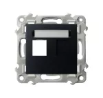 SZAFIR Obudowa gniazda pojedynczego typu Keystone prosta - kolor czarny matowy