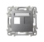 SZAFIR Obudowa gniazda pojedynczego typu Keystone prosta - kolor szary mat