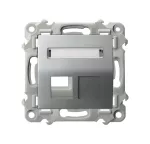 SZAFIR Obudowa gniazda pojedynczego typu Keystone skośna - kolor srebro