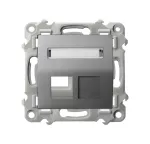 SZAFIR Obudowa gniazda pojedynczego typu Keystone skośna - kolor szary mat