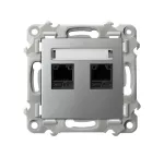 SZAFIR Gniazdo komputerowe podwójne, kat. 5e MMC - kolor srebro