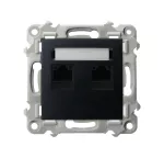 SZAFIR Gniazdo komputerowe podwójne, kat. 5e MMC - kolor czarny matowy