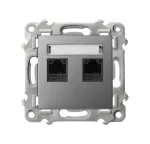 SZAFIR Gniazdo komputerowe podwójne, kat. 5e MMC - kolor szary mat