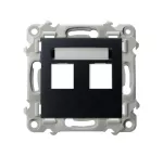 SZAFIR Obudowa gniazda podwójnego typu Keystone prosta - kolor czarny matowy