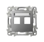 SZAFIR Obudowa gniazda podwójnego typu Keystone prosta - kolor szary mat