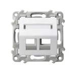 SZAFIR Obudowa gniazda podwójnego typu Keystone skośna - kolor biały