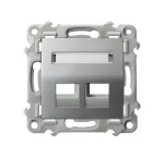 SZAFIR Obudowa gniazda podwójnego typu Keystone skośna - kolor srebro