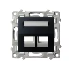 SZAFIR Obudowa gniazda podwójnego typu Keystone skośna - kolor czarny matowy