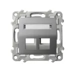 SZAFIR Obudowa gniazda podwójnego typu Keystone skośna - kolor szary mat