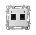 SZAFIR Gniazdo telefoniczne podwójne niezależne - kolor biały