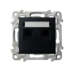 SZAFIR Gniazdo telefoniczne podwójne niezależne - kolor czarny matowy