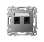 SZAFIR Gniazdo telefoniczne podwójne niezależne - kolor szary mat