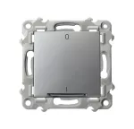 SZAFIR Łącznik dwubiegunowy z podświetleniem niebieskim - kolor srebro