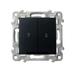 SZAFIR Łącznik żaluzjowy z podświetleniem niebieskim z blokadą mechaniczną - kolor czarny matowy