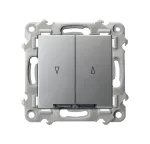 SZAFIR Łącznik żaluzjowy, zwierny z podświetleniem niebieskim - kolor srebro