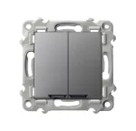 SZAFIR Łącznik schodowy + jednobiegunowy z podświetleniem niebieskim - kolor szary mat