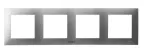 SZAFIR Ramka poczwórna do łączników IP-44 - kolor srebro