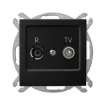 AS Gniazdo RTV przelotowe 14-dB - kolor czarny matowy