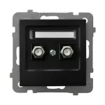 AS Gniazdo antenowe typu F podwójne - kolor czarny matowy