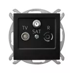 AS Gniazdo RTV-SAT końcowe - kolor czarny matowy