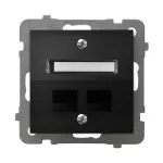 AS Obudowa gniazda podwójnego typu Keystone skośna - kolor czarny matowy