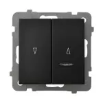 AS Łącznik żaluzjowy z podświetleniem niebieskim z blokadą mechaniczną - kolor czarny matowy