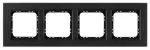 SONATA Ramka poczwórna - kolor czarne szkło szronione