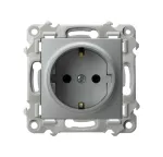 SZAFIR Gniazdo pojedyncze z uziemieniem schuko - kolor srebro