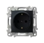 SZAFIR Gniazdo pojedyncze z uziemieniem schuko - kolor czarny matowy