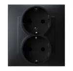 SZAFIR Gniazdo podwójne z uziemieniem schuko - kolor czarny matowy