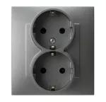 SZAFIR Gniazdo podwójne z uziemieniem schuko - kolor szary mat