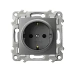 SZAFIR Gniazdo pojedyncze z uziemieniem schuko - kolor szary mat