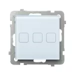 SONATA TOUCH Łącznik dotykowy potrójny z podświetleniem - kolor białe szkło