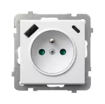 SONATA Gniazdo pojedyncze z uziemieniem z przesłonami torów prądowych, z ładowarką USB A+C - kolor biały