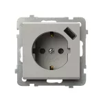 SONATA Gniazdo pojedyncze z uziemieniem schuko z przesłonami torów prądowych, z ładowarką USB - kolor kaszmir