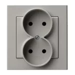 SONATA Gniazdo podwójne kompletne z ramką - kolor kaszmir