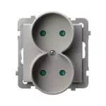 SONATA Gniazdo podwójne z przesłonami torów prądowych, moduł bez ramki - kolor kaszmir