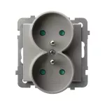 SONATA Gniazdo podwójne z uziemieniem z przesłonami torów prądowych, moduł bez ramki - kolor kaszmir