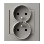 SONATA Gniazdo podwójne z uziemieniem kompletne z ramką - kolor kaszmir