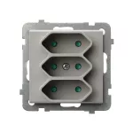 SONATA Gniazdo potrójne EURO z przesłonami torów prądowych - kolor kaszmir