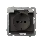 SONATA Gniazdo bryzgoszczelne z uziemieniem schuko IP-44 wieczko przezroczyste - kolor kaszmir