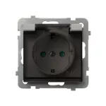 SONATA Gniazdo bryzgoszczelne z uziemieniem IP-44 wieczko przezroczyste - kolor kaszmir