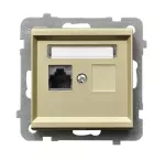 SONATA Gniazdo komputerowe, pojedyncze, kat. 6, KRONE, bez ramki , kolor szampański złoty MMC