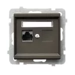 SONATA Gniazdo komputerowe, pojedyncze, kat. 6, KRONE, bez ramki , kolor czekoladowy metalik MMC