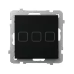 SONATA TOUCH Łącznik dotykowy potrójny z podświetleniem - kolor czarne szkło szronione