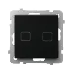 SONATA TOUCH Łącznik dotykowy podwójny schodowy/podwójny krzyżowy z podświetleniem - kolor czarne szkło szronione