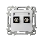 SZAFIR Gniazdo antenowe typu F podwójne - kolor biały