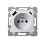 SZAFIR Gniazdo pojedyncze z uziemieniem z przesłonami torów prądowych z ładowarką, USB A+C - kolor biały