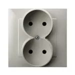 SZAFIR Gniazdo podwójne kompletne z ramką - kolor kaszmirowy beż