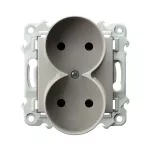 SZAFIR Gniazdo podwójne moduł bez ramki - kolor kaszmirowy beż